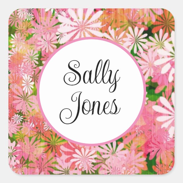 Pegatina Cuadrada Pegatinas personalizados (Anverso)