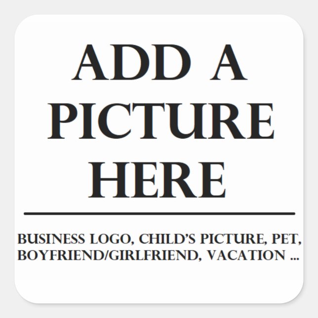 Pegatina Cuadrada Pegatinas personalizados: Añada su foto aquí (Anverso)