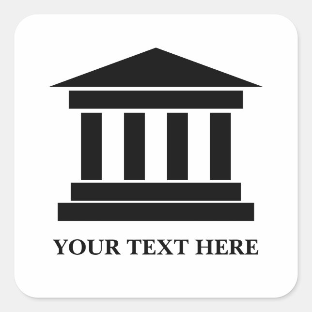 Pegatina Cuadrada pegatinas personalizados con el logo del tribunal  (Anverso)