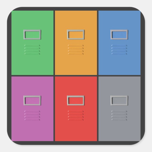 Pegatina Cuadrada Pegatinas personalizados de archivadores de archiv (Anverso)