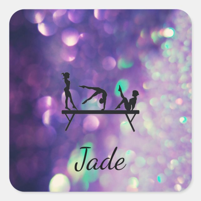 PEGATINA CUADRADA PEGATINAS PERSONALIZADOS DE LA PLAZA GIMNASTICS (Anverso)