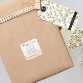 Pegatina Cuadrada Pegatinas personalizados de Pascua para Conejitos