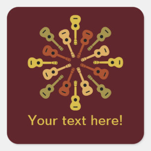 Pegatina Cuadrada Pegatinas personalizados de Ukulele