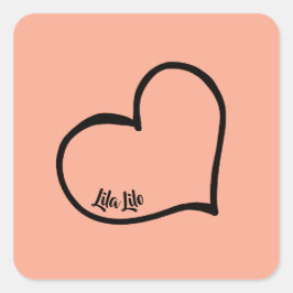 Pegatina Cuadrada Pegatinas personalizados del corazón