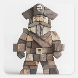 Pegatina Cuadrada Pegatinas piratas estilizados