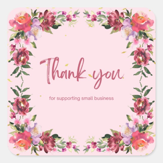 Pegatina Cuadrada "Pegatinas premium para pequeñas empresas" (Anverso)