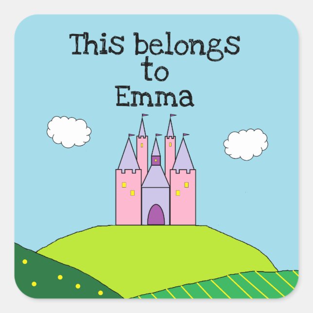 Pegatina Cuadrada pegatinas "Princess Fiesta" (Anverso)