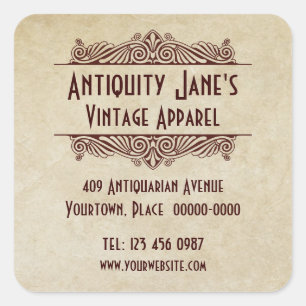 Pegatina Cuadrada Pegatinas promocionales de pergamino de estilo Art