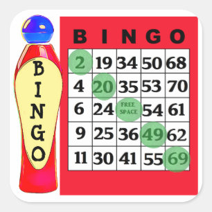 Pegatina Cuadrada Pegatinas Red BINGO y Dauber