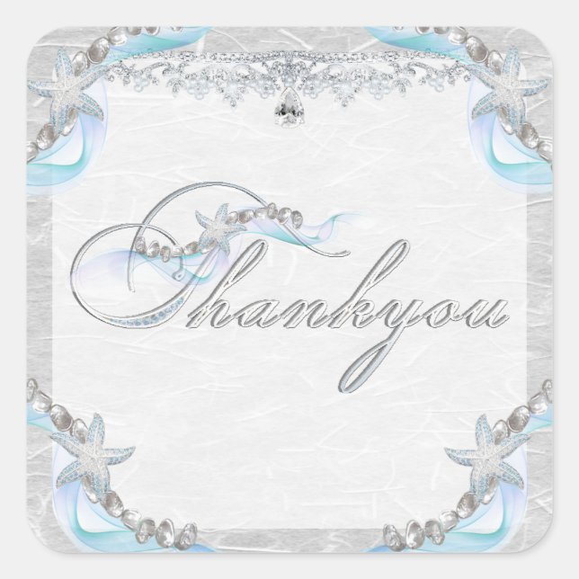 Pegatina Cuadrada Pegatinas Starfish Gem (Anverso)