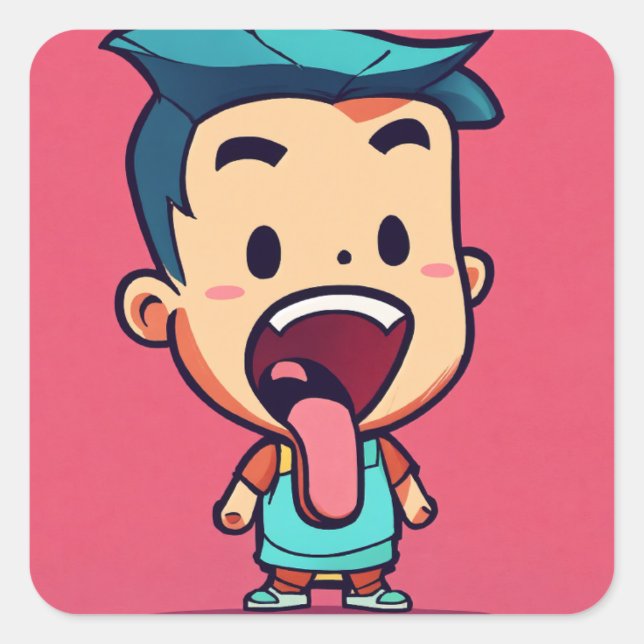 Pegatina Cuadrada "Pegatinas vinílicos atractivos para la personaliz (Anverso)