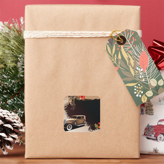 Pegatina Cuadrada Pegatinas Vintage Car Grunge (Subido por el creador)