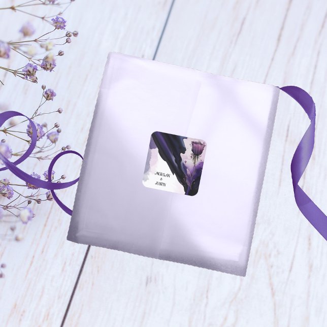 Pegatina Cuadrada Pegatinas Vivid Violet Rosa Wedding (Subido por el creador)