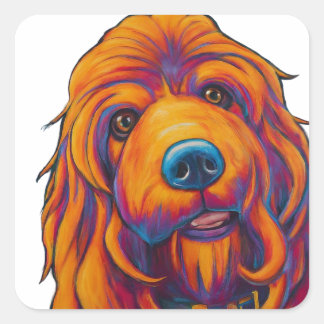 Pegatina Cuadrada Pegatinas y etiquetas de imágenes de perros adorab