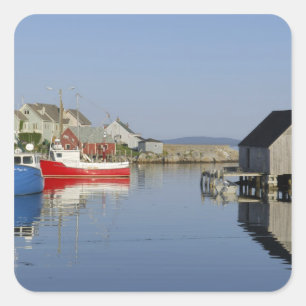Pegatina Cuadrada Peggy's Cove, Nueva Escocia, Canadá