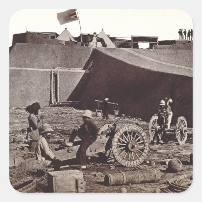 Pegatina Cuadrada Pehlang Fort, 1860 (huella de plata en álbumen)