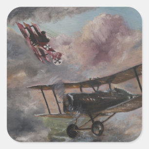Pegatina Cuadrada Pelea negra 1917