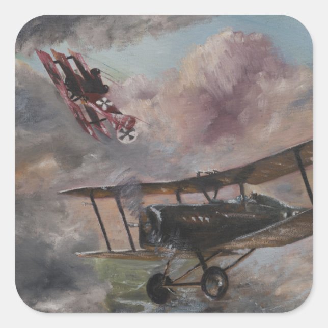 Pegatina Cuadrada Pelea negra 1917 (Anverso)