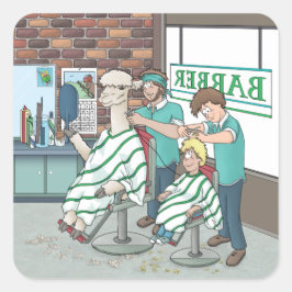 Pegatina Cuadrada Película de Alpaca