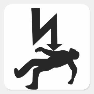 Pegatina Cuadrada Peligro del símbolo de la descarga eléctrica