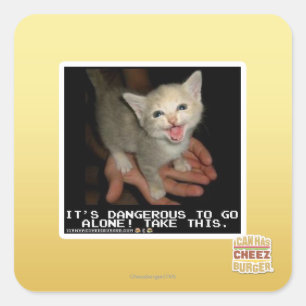 Pegatina Cuadrada Peligroso