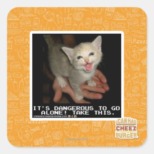 Pegatina Cuadrada Peligroso