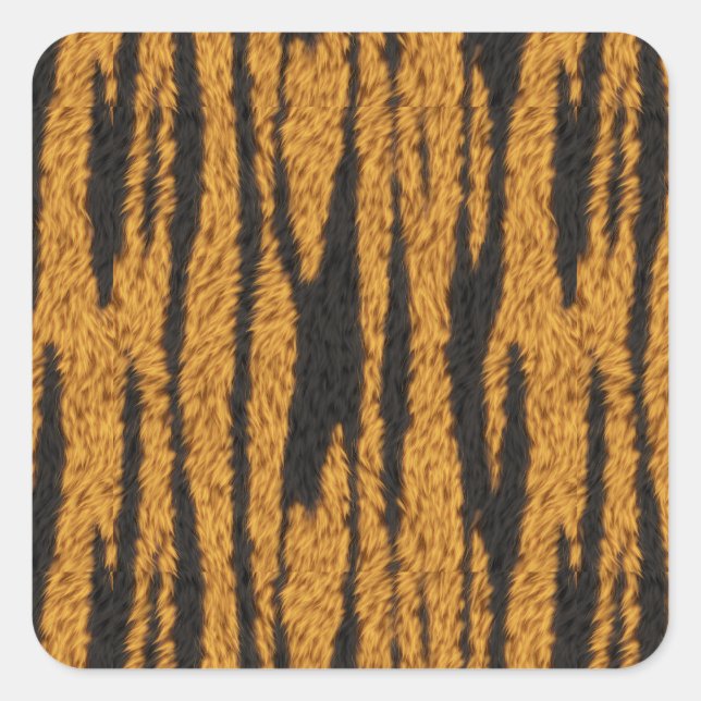 Pegatina Cuadrada Pelo de tigre (Anverso)