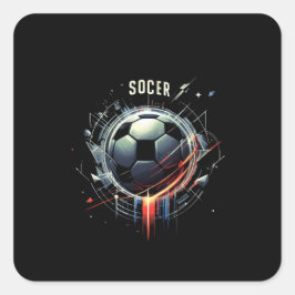 Pegatina Cuadrada pelota de fútbol