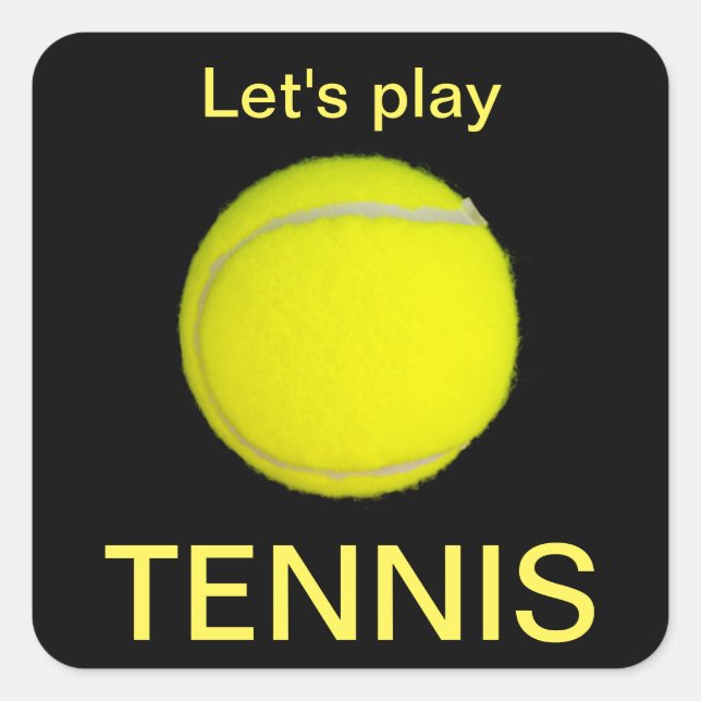 Pegatina Cuadrada Pelota de tenis (Anverso)