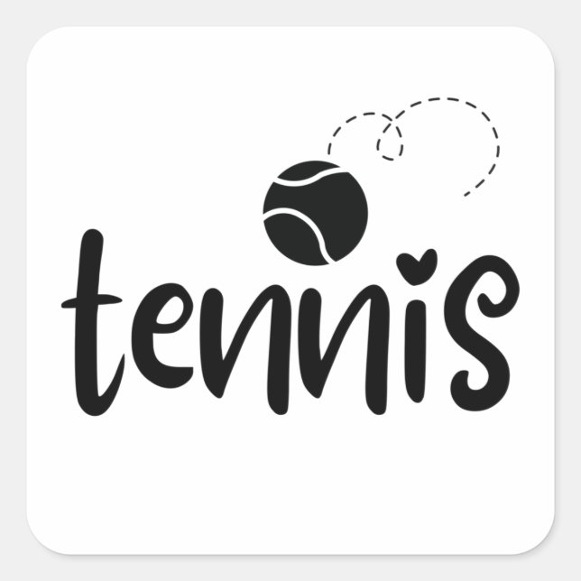 Pegatina Cuadrada Pelota de tenis. (Anverso)