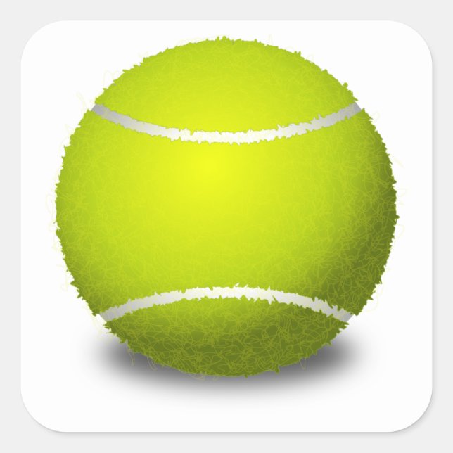 Pegatina Cuadrada Pelota de tenis (Anverso)