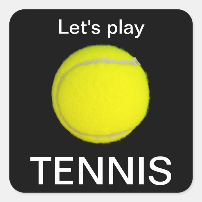 Pegatina Cuadrada Pelota de tenis (Anverso)