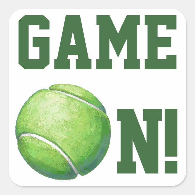 Pegatina Cuadrada Pelota de tenis (Anverso)