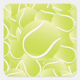 Pegatina Cuadrada pelotas de tenis