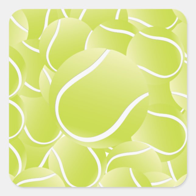 Pegatina Cuadrada pelotas de tenis (Anverso)