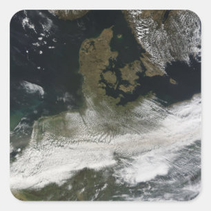 Pegatina Cuadrada Penacho de la ceniza del volcán 2 de