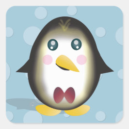 Pegatina Cuadrada Penguin Chillin