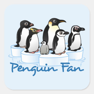 Pegatina Cuadrada Penguin Fan