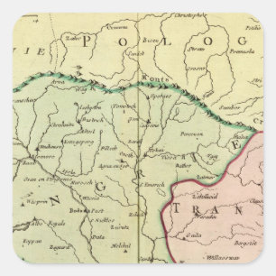 Pegatina Cuadrada Península balcánica, Hungría, Rumania 2