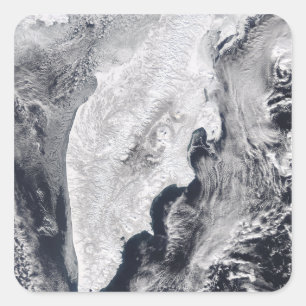 Pegatina Cuadrada Península de Kamchatka, Rusia del este