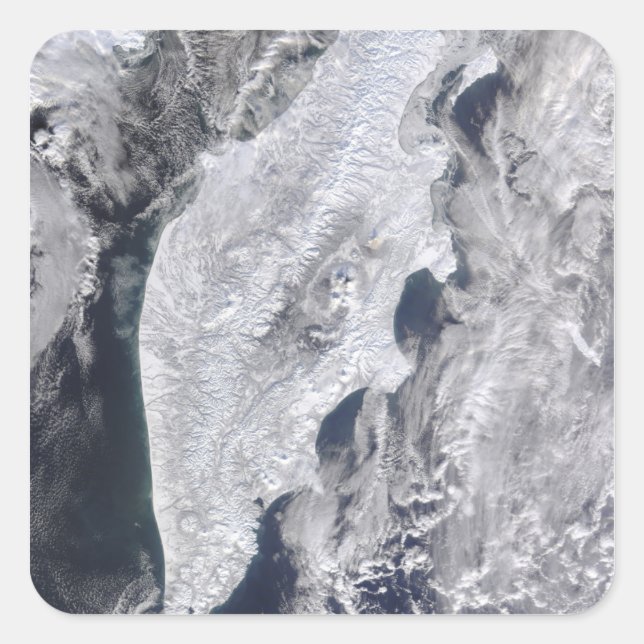 Pegatina Cuadrada Península de Kamchatka, Rusia Oriental 2