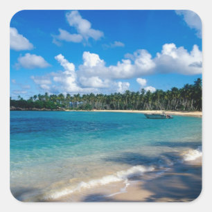 Pegatina Cuadrada Península de La Samana, República Dominicana, 2