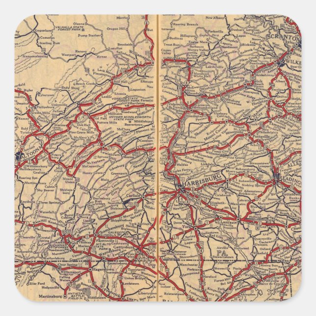 Pegatina Cuadrada Pennsylvania 5 (Anverso)