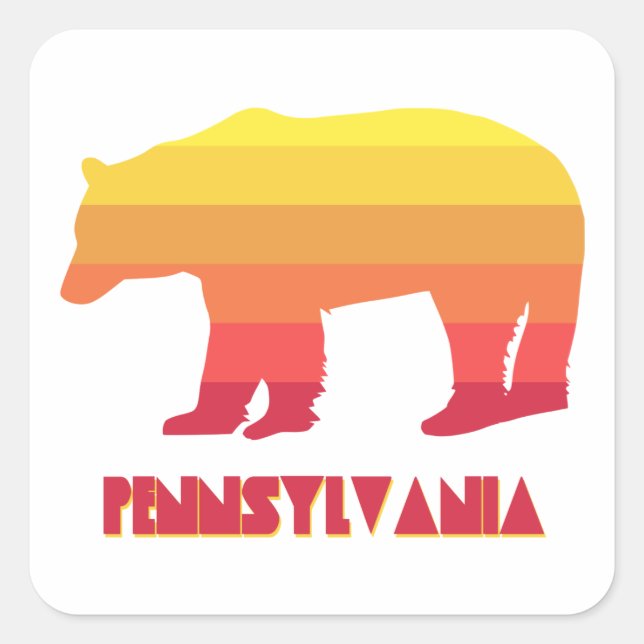 Pegatina Cuadrada Pennsylvania Bear (Anverso)