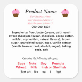 Pegatina Cuadrada PENNSYLVANIA Cottage Food Law Productos alimentici