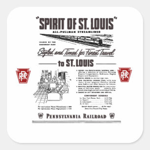 Pegatina Cuadrada pennsylvania Railroad Spiriof Saint. louis