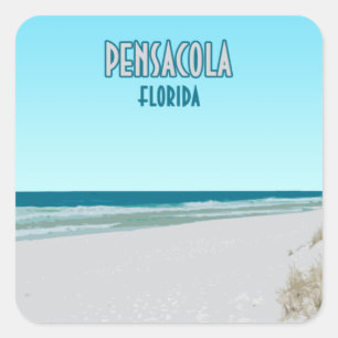 Pegatina Cuadrada Pensacola Beach Panhandle Florida
