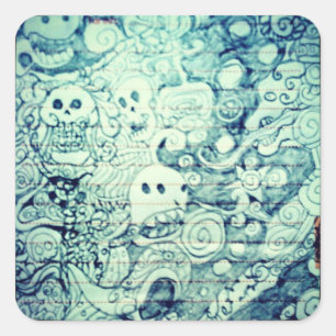 Pegatina Cuadrada pensador imaginativo de yaie anime manga