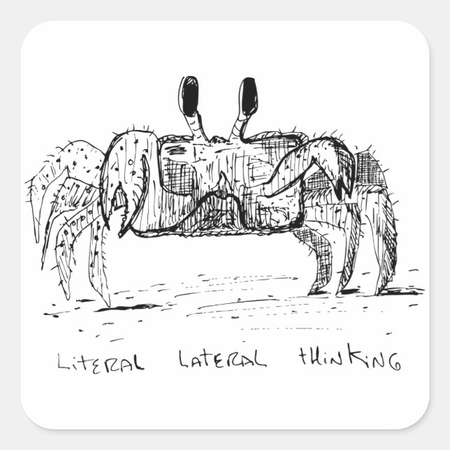 Pegatina Cuadrada Pensamiento Lateral Literal (Anverso)