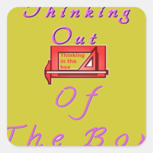 Pegatina Cuadrada Pensando en salir de la caja.